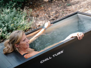Sally Gunnell in chill tub 1
