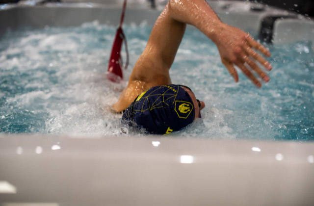 Exercising in a swim spa