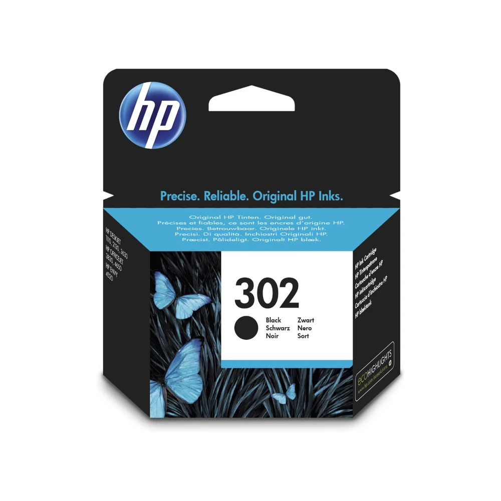 HP 302 Black Printer Ink Cartridge Original (F6U66AE) by Ink Cartridges Ireland