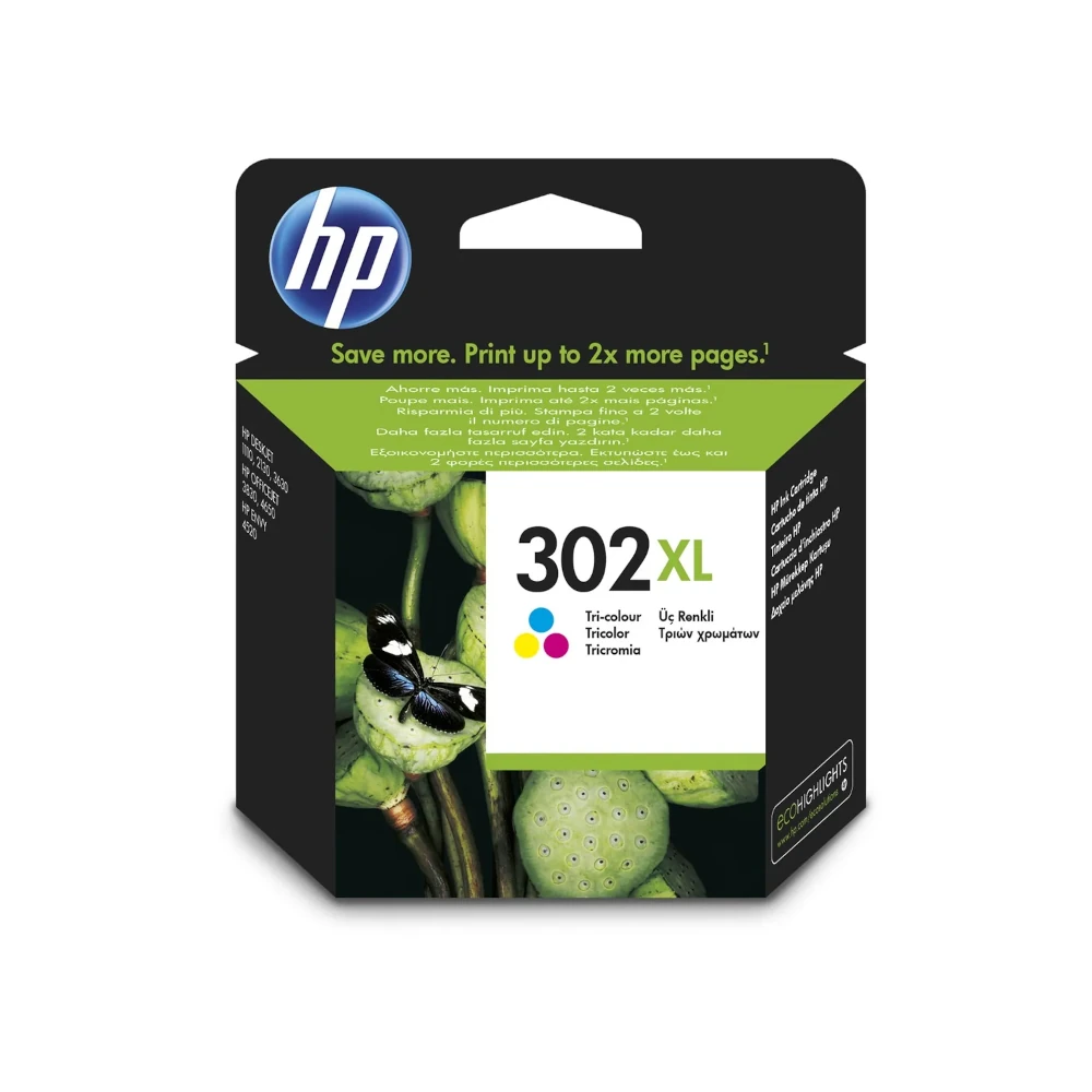 HP 302XL High Capacity Colour Printer Ink Cartridge Original (F6U67AE) by Ink Cartridges Ireland