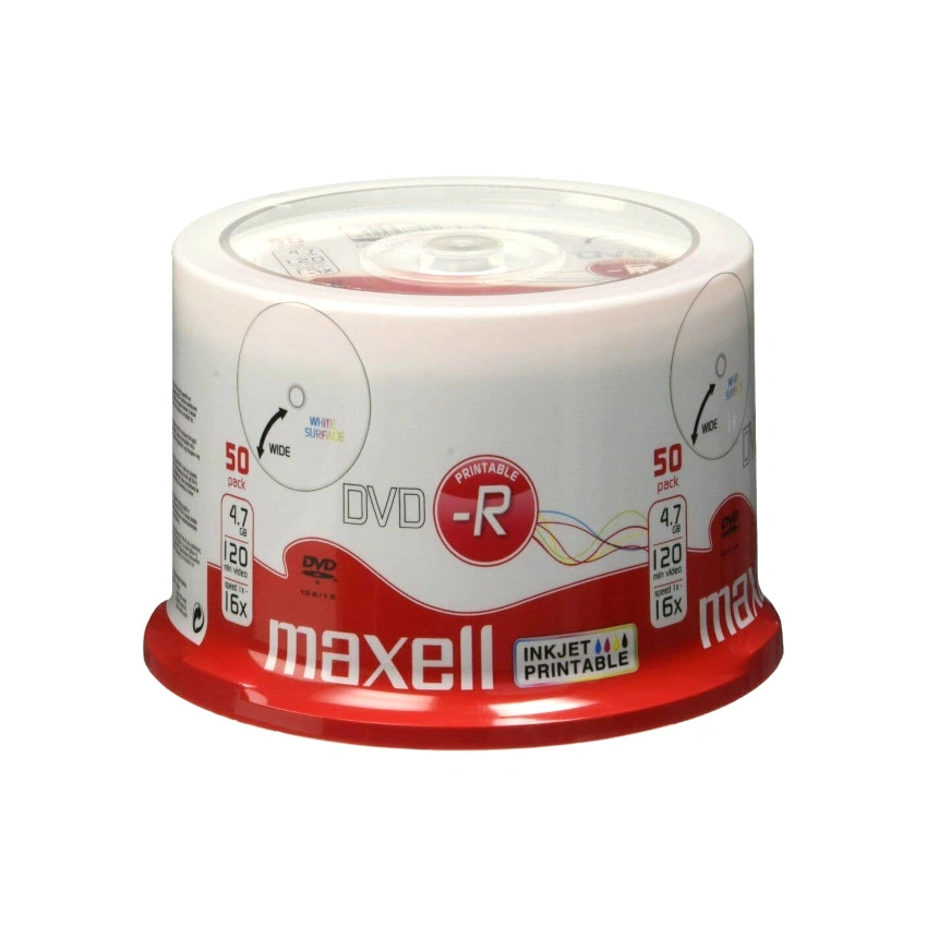 Maxell DVD-R Printable 50 Pack Spindle by Ink Cartridges Ireland