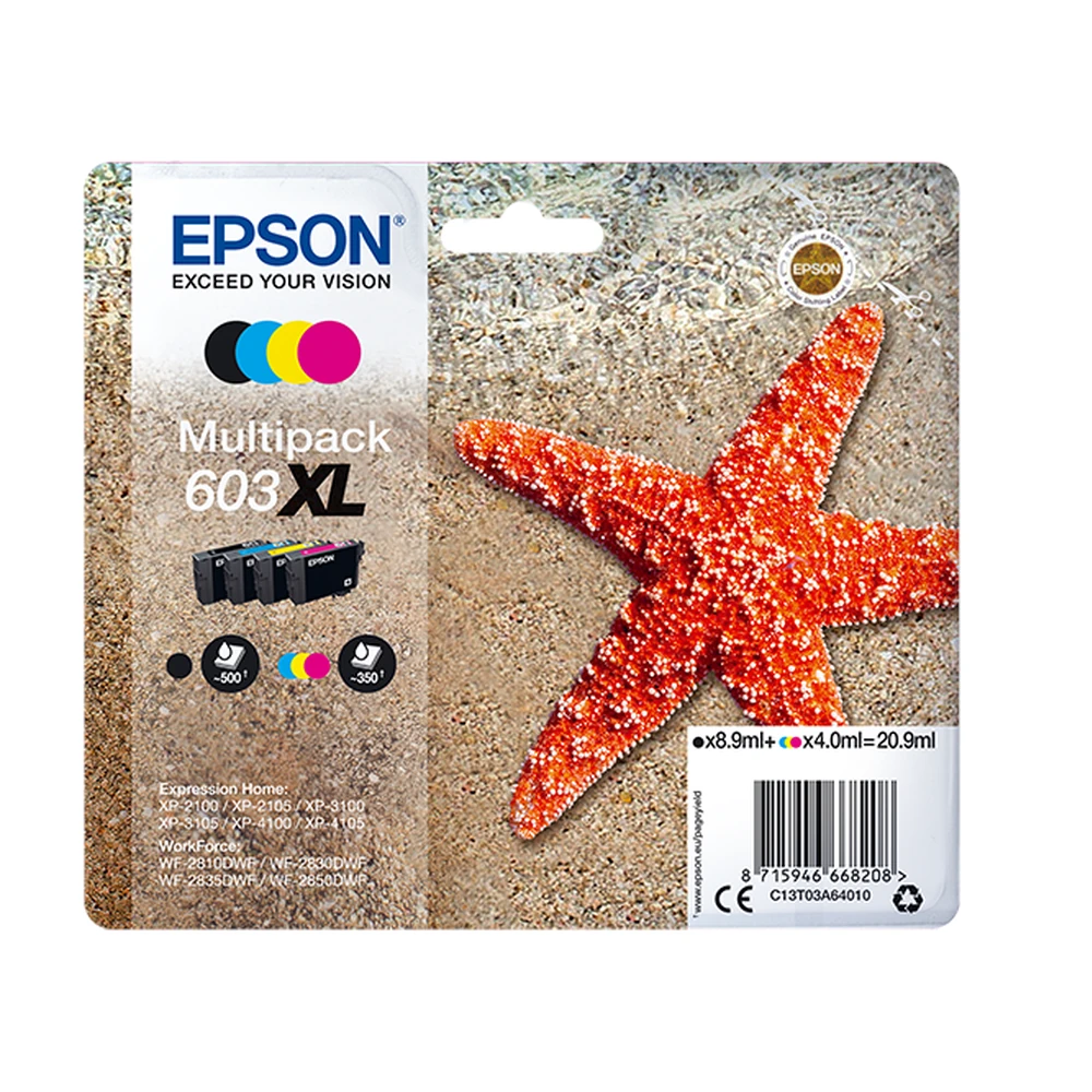 Epson 603XL Multipack Printer Ink Original BK/C/M/Y (C13T03A64010) by Ink Cartridges Ireland