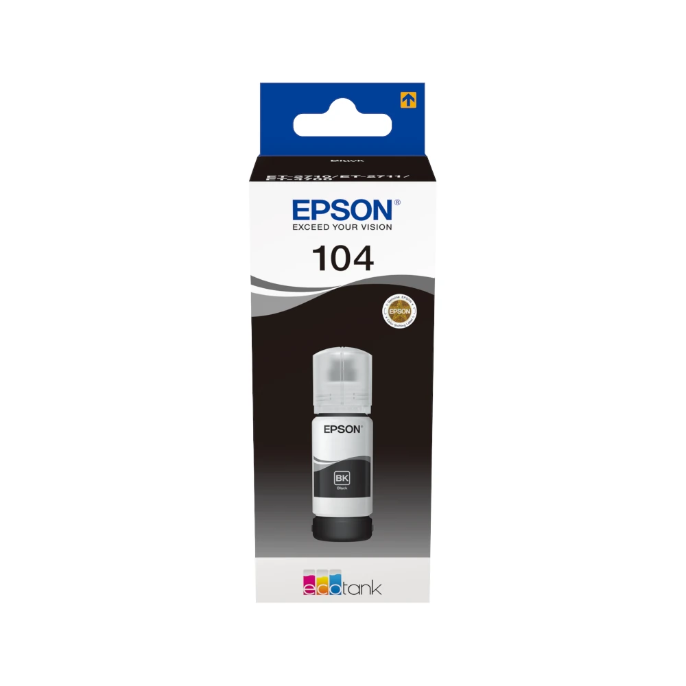 Epson 104 EcoTank Black Printer Ink Bottle Original (C13T00P140) by Ink Cartridges Ireland