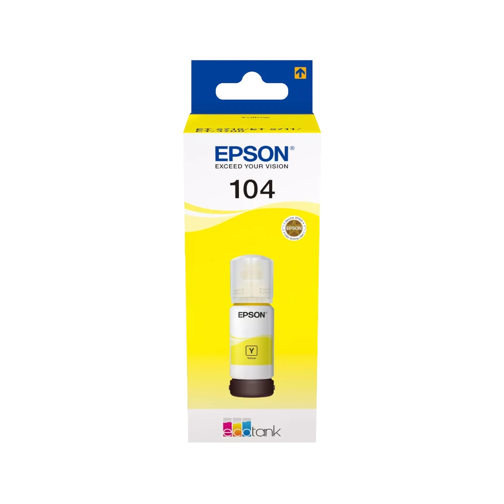 Epson 104 EcoTank Yellow Printer Ink Bottle Original (C13T00P440) by Ink Cartridges Ireland