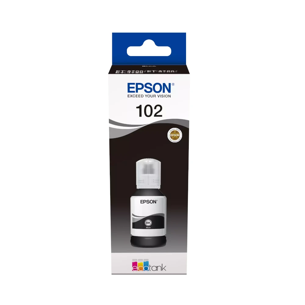 Epson 102 EcoTank Black Printer Ink Bottle Original (C13T03R140) by Ink Cartridges Ireland