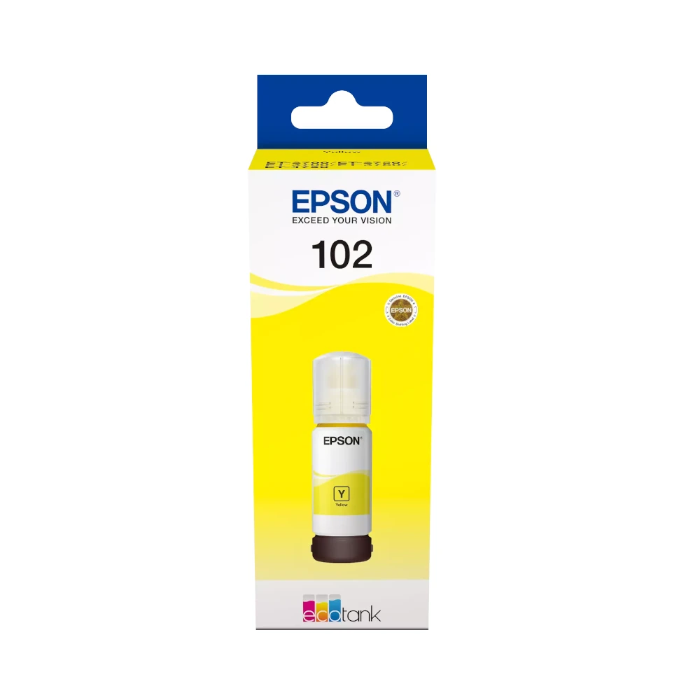 Epson 102 EcoTank Yellow Printer Ink Bottle Original (C13T03R440) by Ink Cartridges Ireland