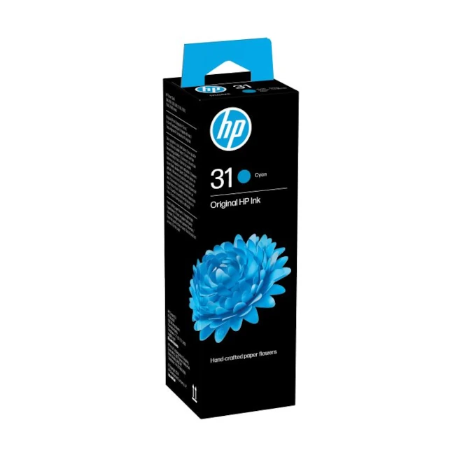 HP 31 70ml Cyan Printer Ink Bottle Original (1VU26AE) by Ink Cartridges Ireland